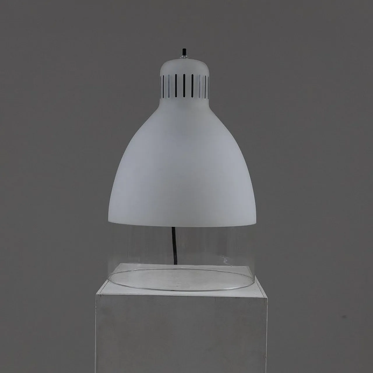 Glass table lamp from Luxo, 1980s 1
