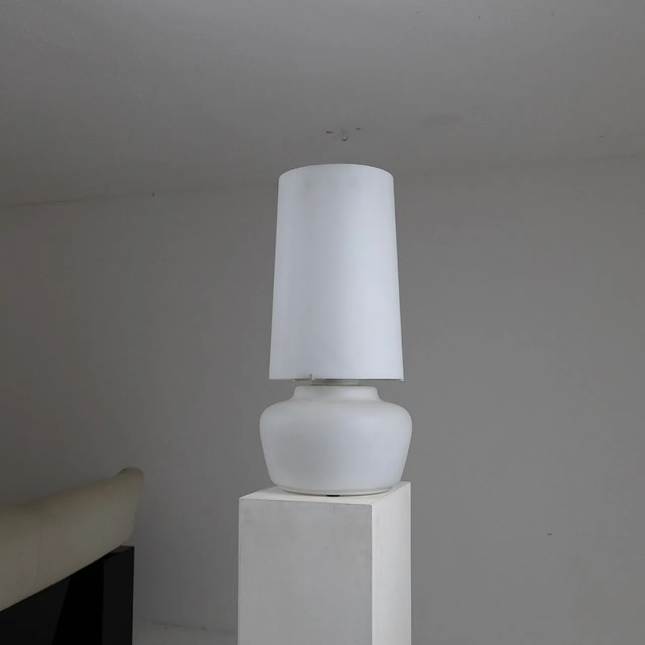 Satin glass table lamp, 1970s 5
