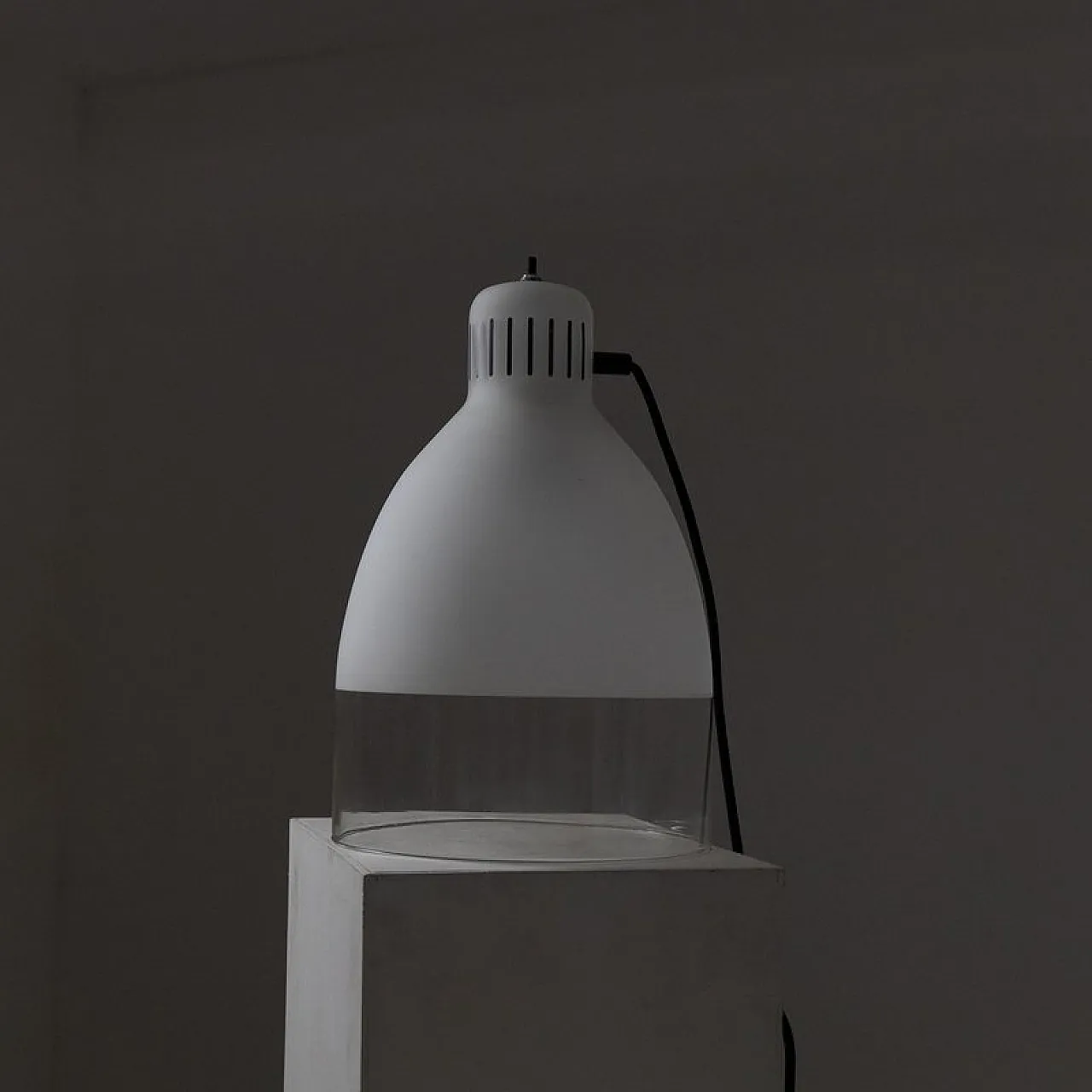 Glass table lamp from Luxo, 1980s 4
