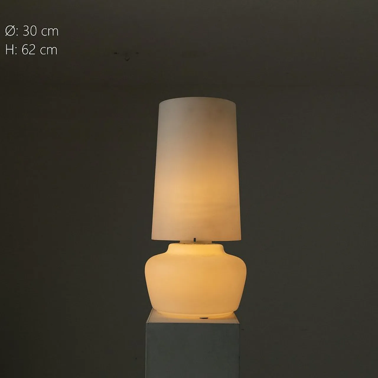 Satin glass table lamp, 1970s 6