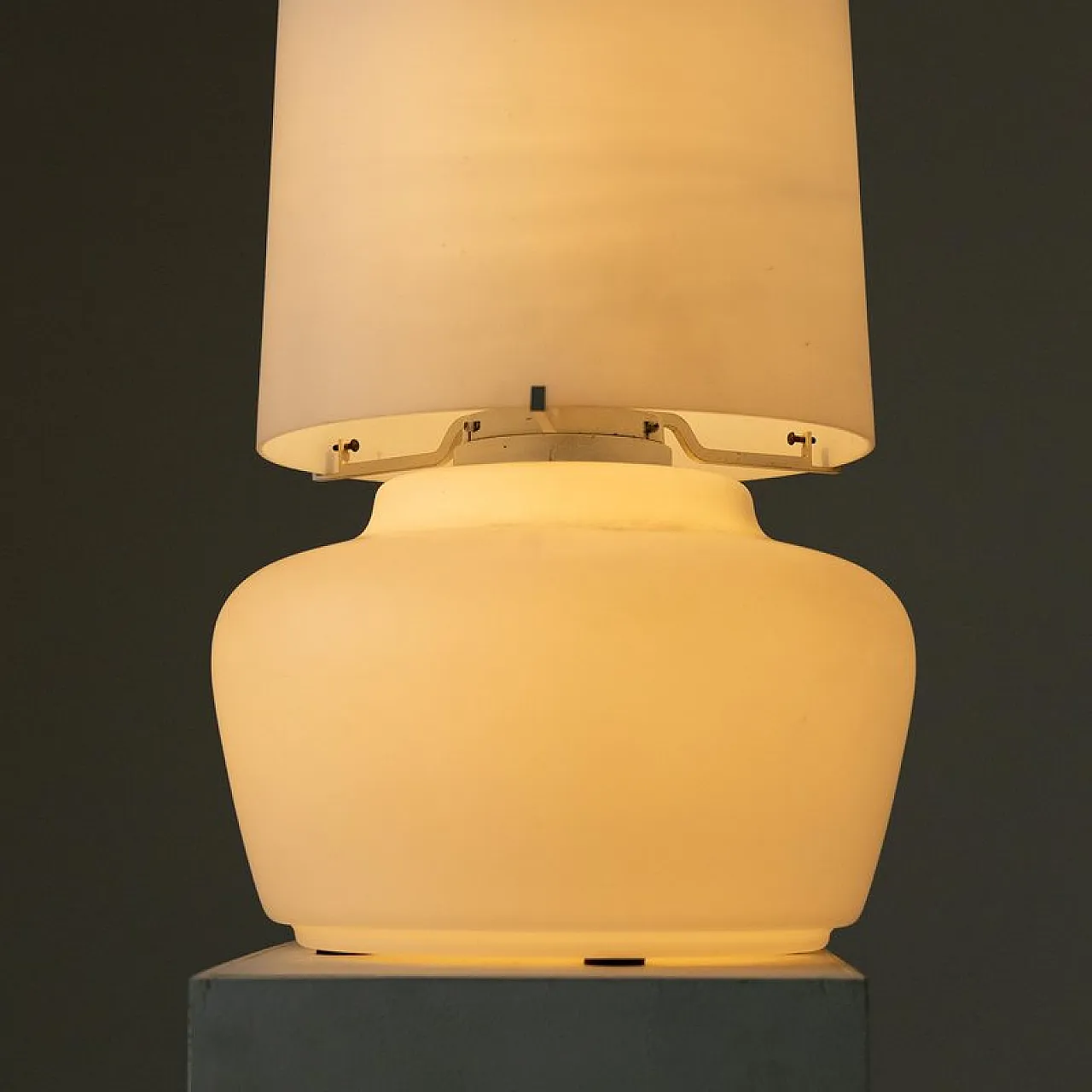 Satin glass table lamp, 1970s 7
