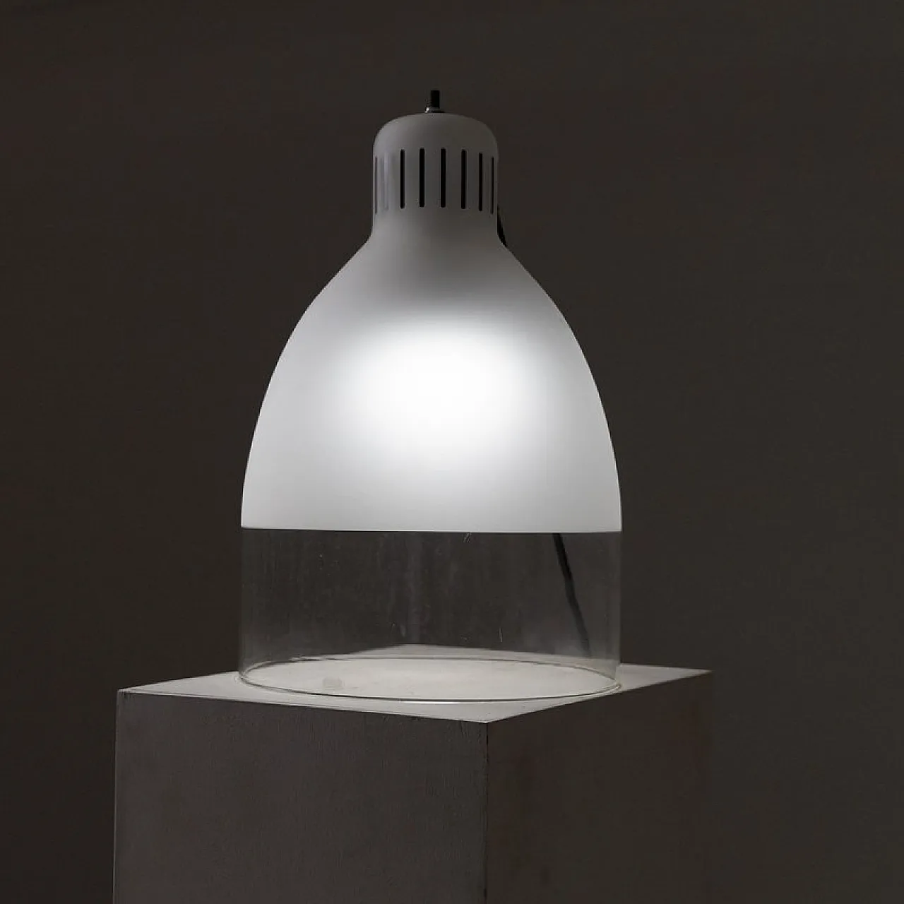 Glass table lamp from Luxo, 1980s 6