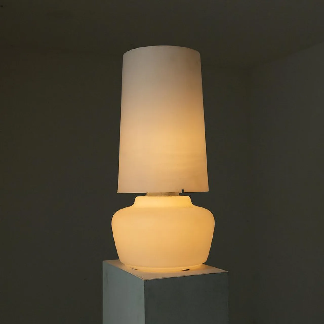 Satin glass table lamp, 1970s 8