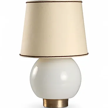 Table lamp in white glass, late 20th century