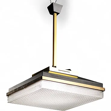 Ceiling lamp with brassed profiles, 1960s