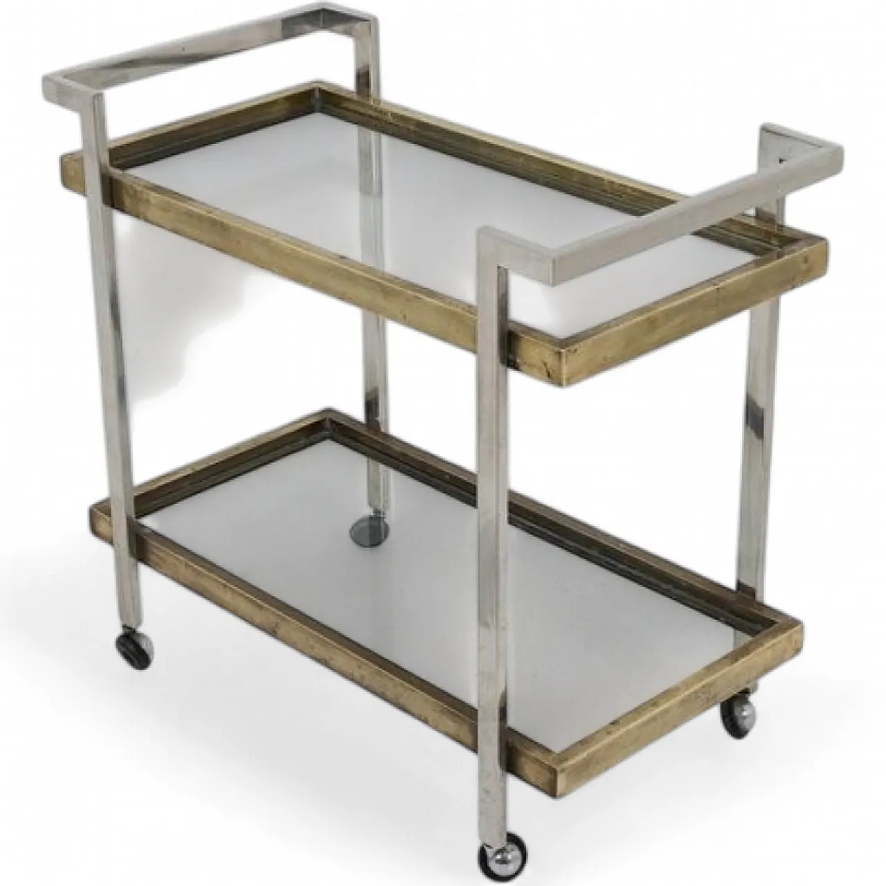 Bar cart in steel, brass, and glass, 1970s 8
