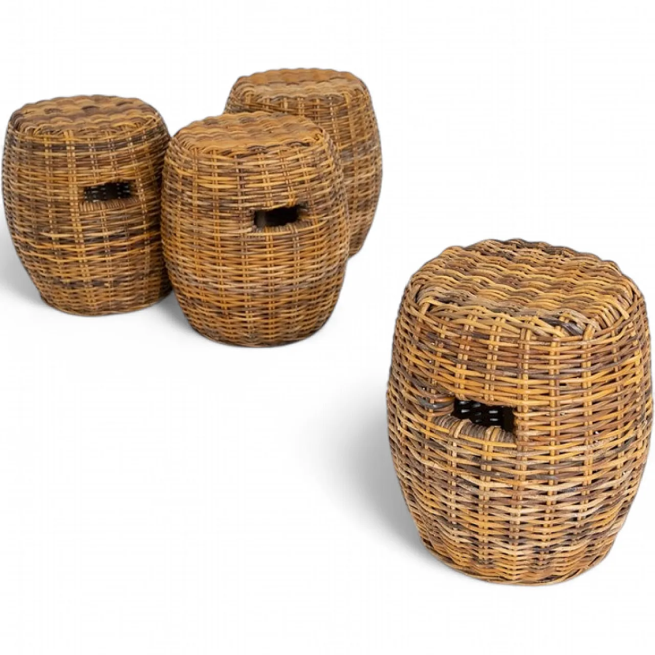 Rattan ottoman from Gervasoni, 1990s 10