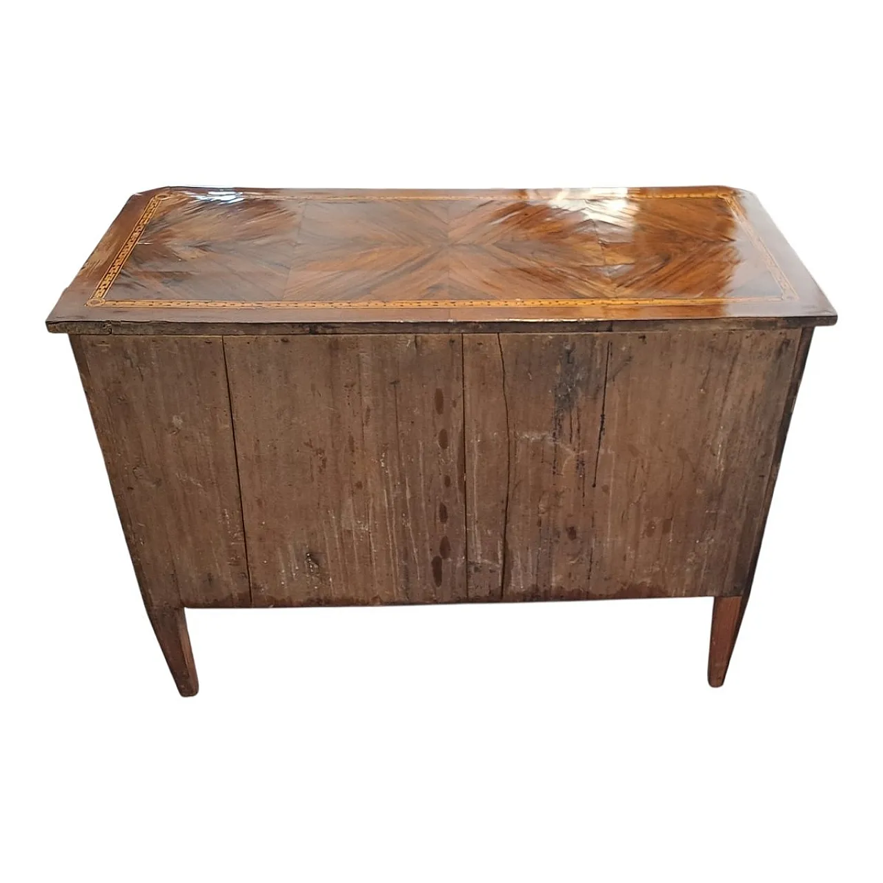 Louis XVI inlaid chest of drawers in walnut, 19th century 7