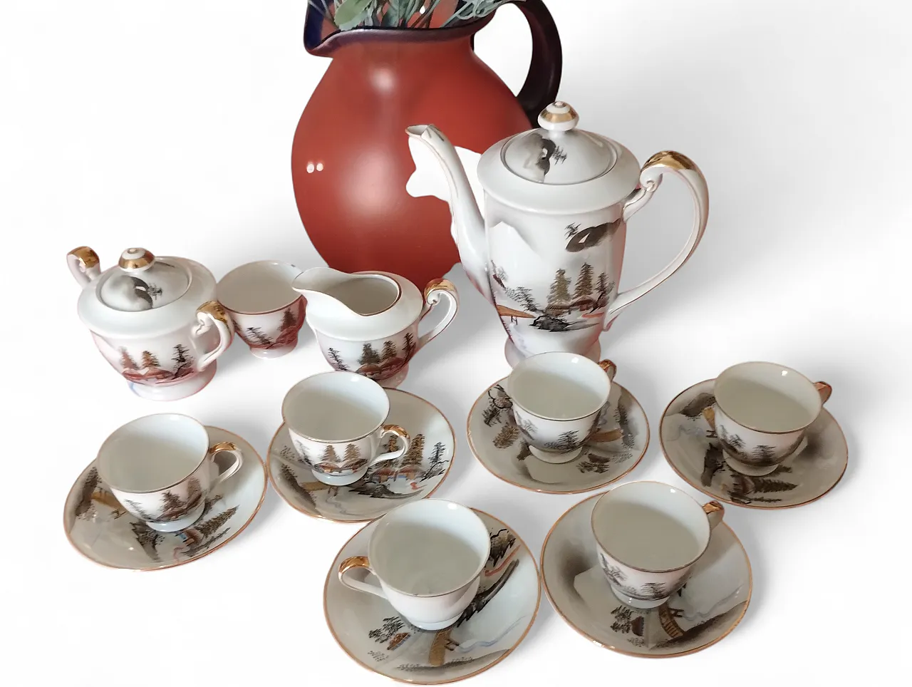 Servizio da caffé in porcellana giapponese, anni '50 10