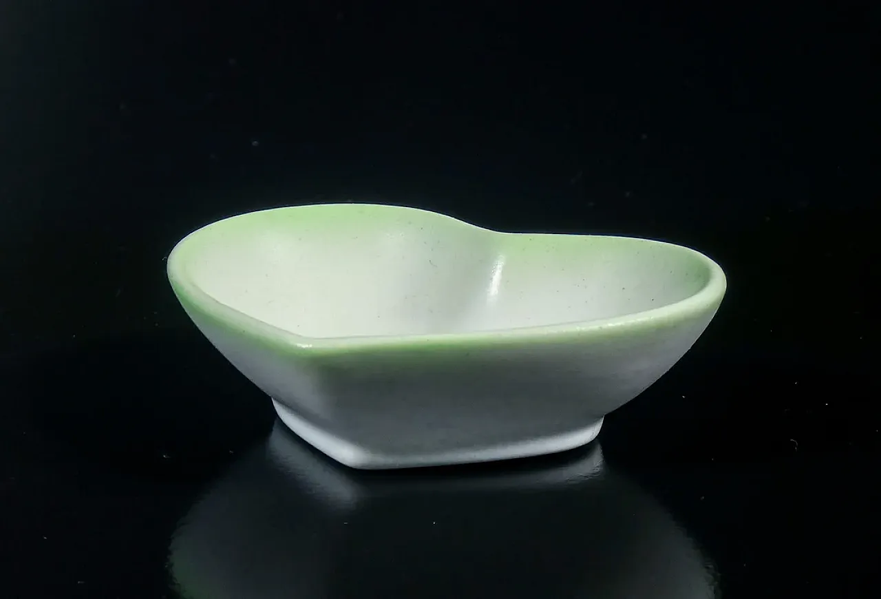 LENCI heart-shaped ceramic saucer, 1930s 4
