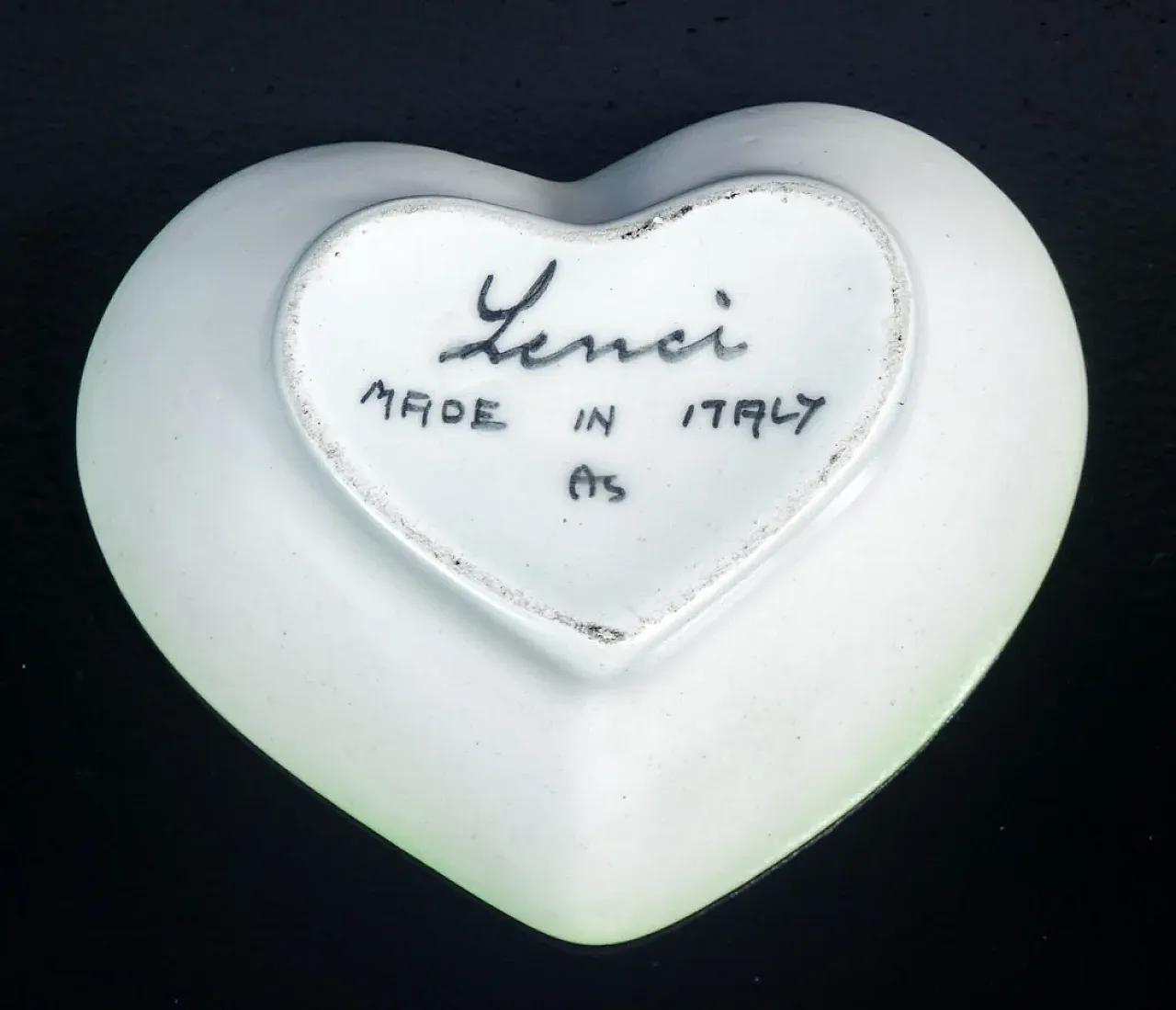 LENCI heart-shaped ceramic saucer, 1930s 6
