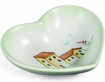 Piattino in ceramica LENCI a forma di cuore, anni '30