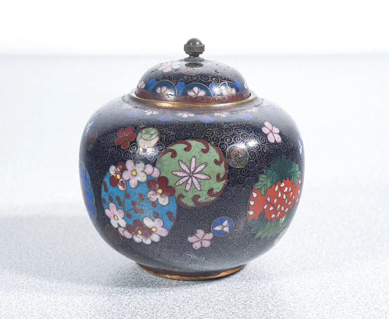 Teiera e zuccheriera in cloisonné, primo '900 9