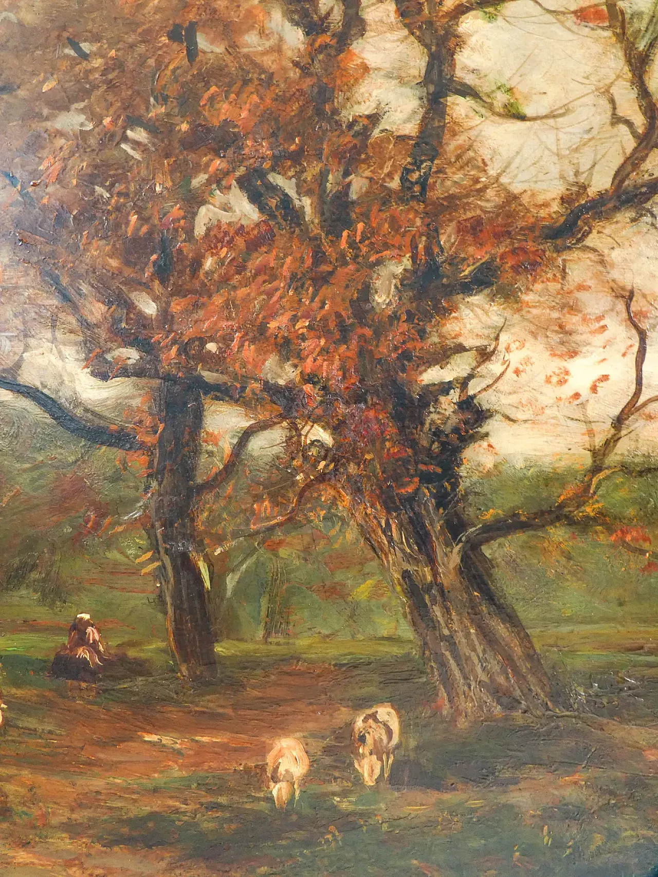Paesaggio campestre di Vittorio BUSSOLINO, olio su tavola, fine '800 4