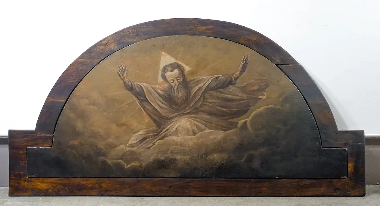 Dio Padre Trinità, olio su tela con cornice in legno, '800 1