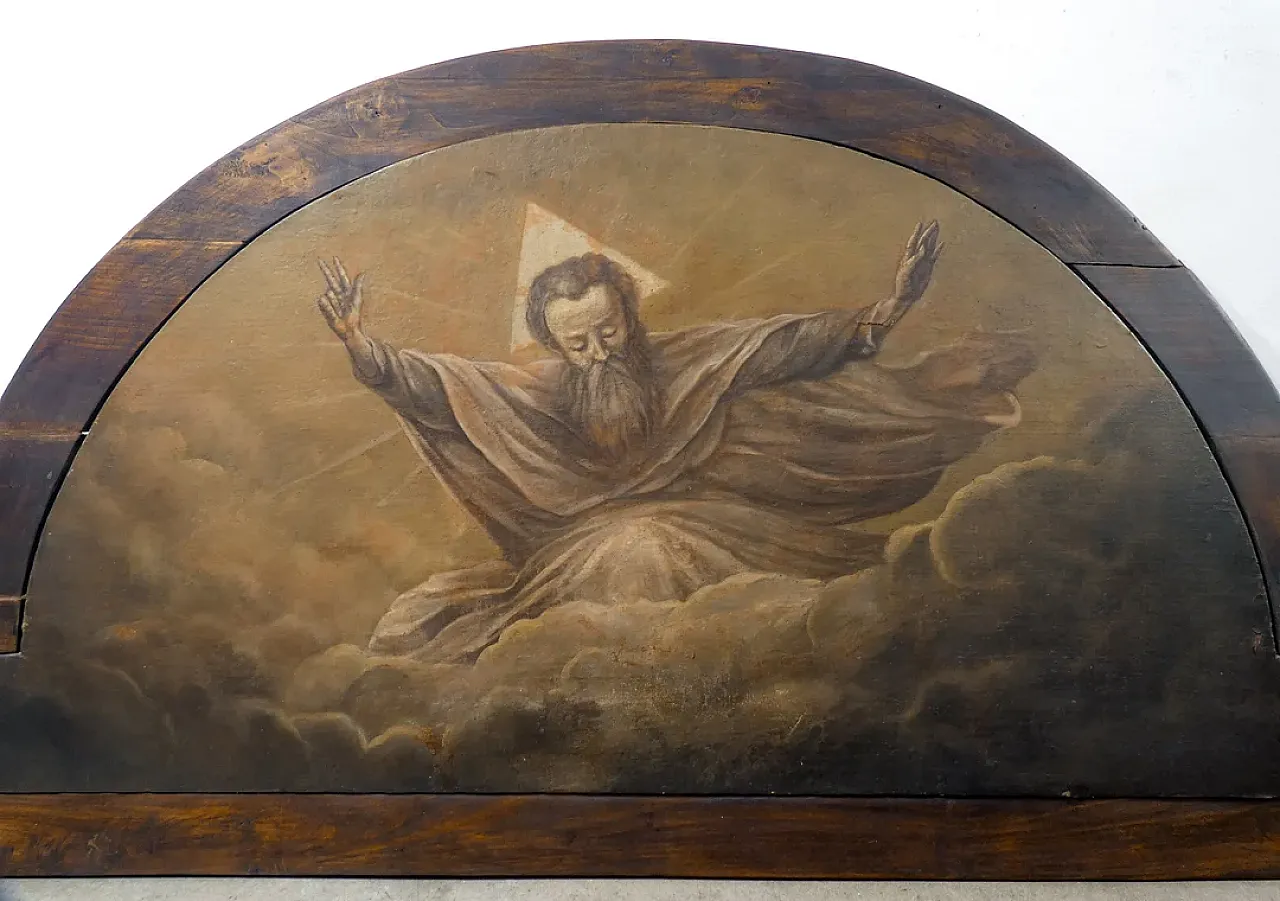 Dio Padre Trinità, olio su tela con cornice in legno, '800 2