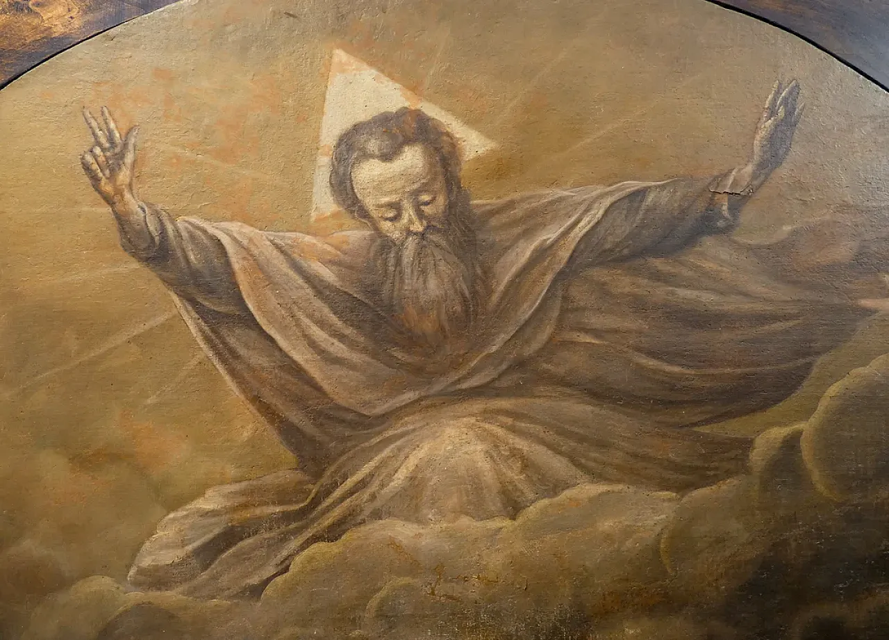 Dio Padre Trinità, olio su tela con cornice in legno, '800 3