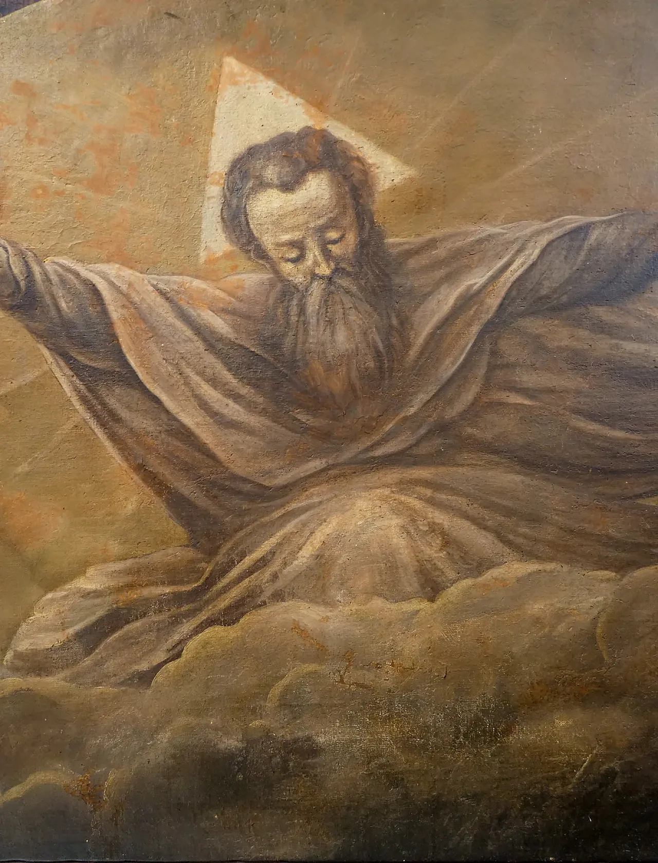 Dio Padre Trinità, olio su tela con cornice in legno, '800 4