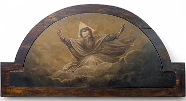 Dio Padre Trinità, olio su tela con cornice in legno, '800