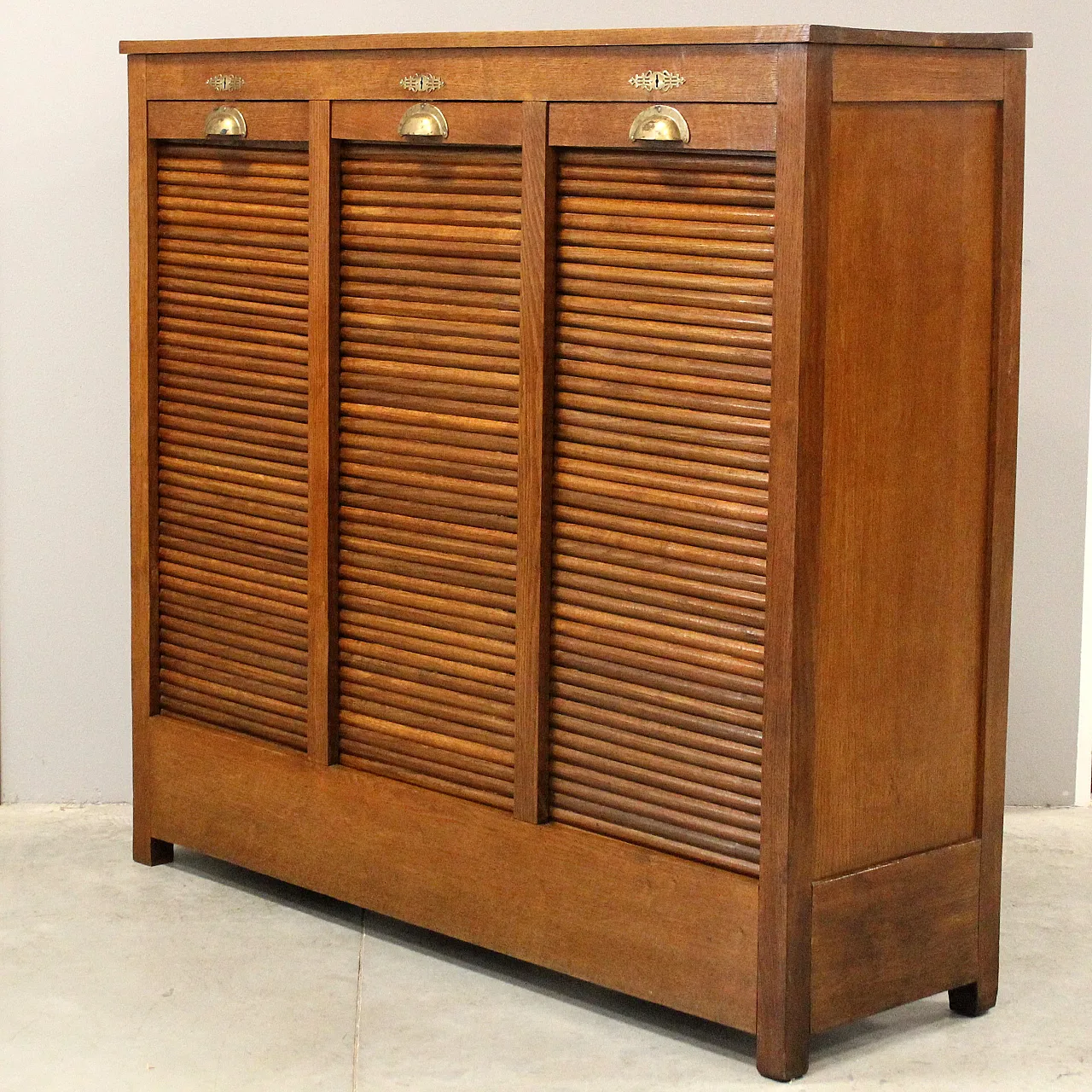 Classificatore serranda schedario archivio in rovere, primo '900 2