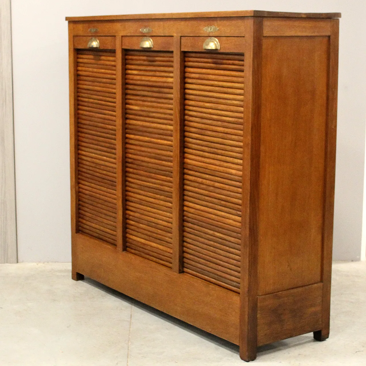 Classificatore serranda schedario archivio in rovere, primo '900 3