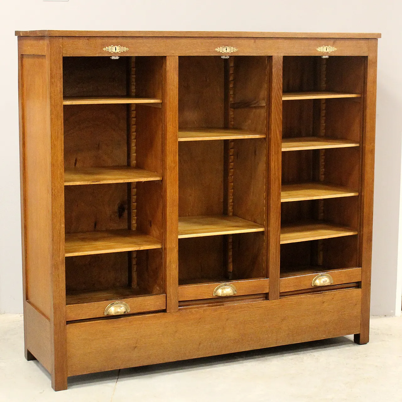 Classificatore serranda schedario archivio in rovere, primo '900 5