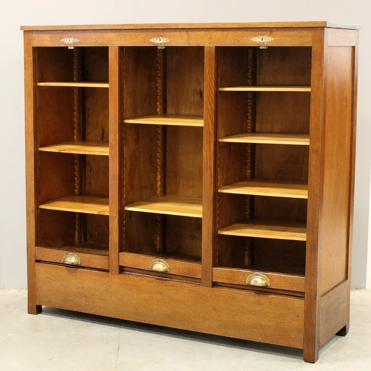 Classificatore serranda schedario archivio in rovere, primo '900 6