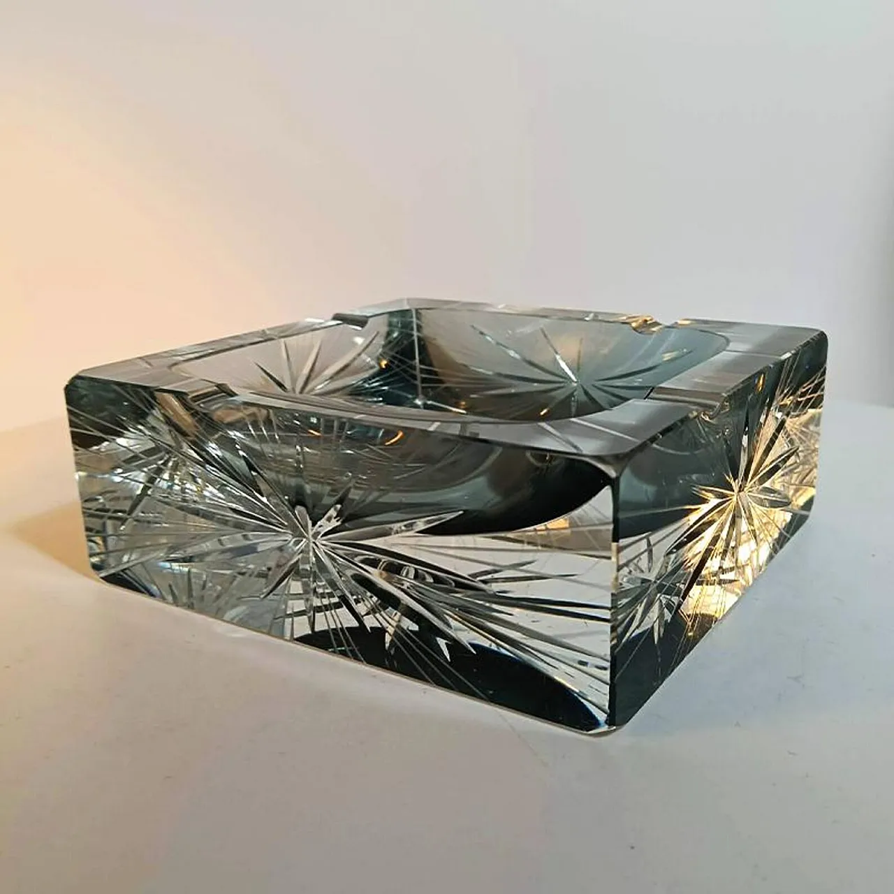 Square ashtray in Murano glass by Madruzzato, 1960s 2