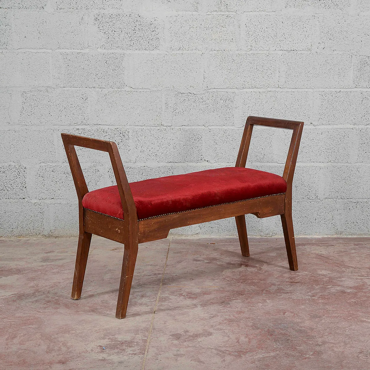 Small covered wooden bench, 20th century 2