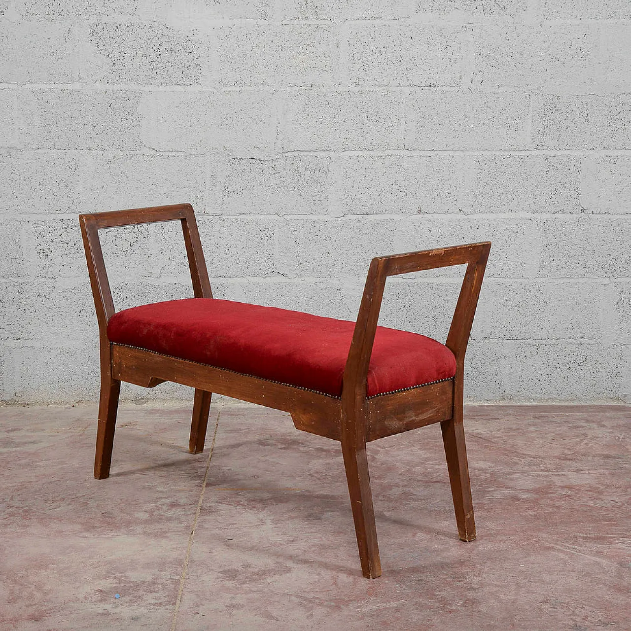 Small covered wooden bench, 20th century 3