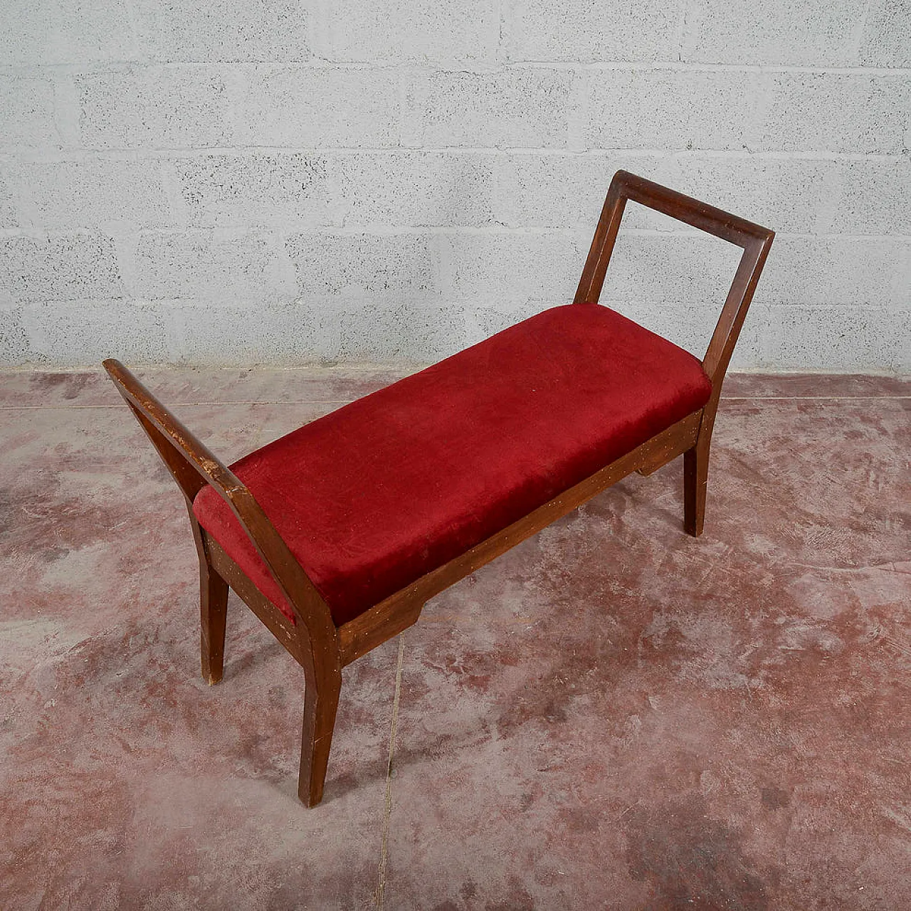 Small covered wooden bench, 20th century 5