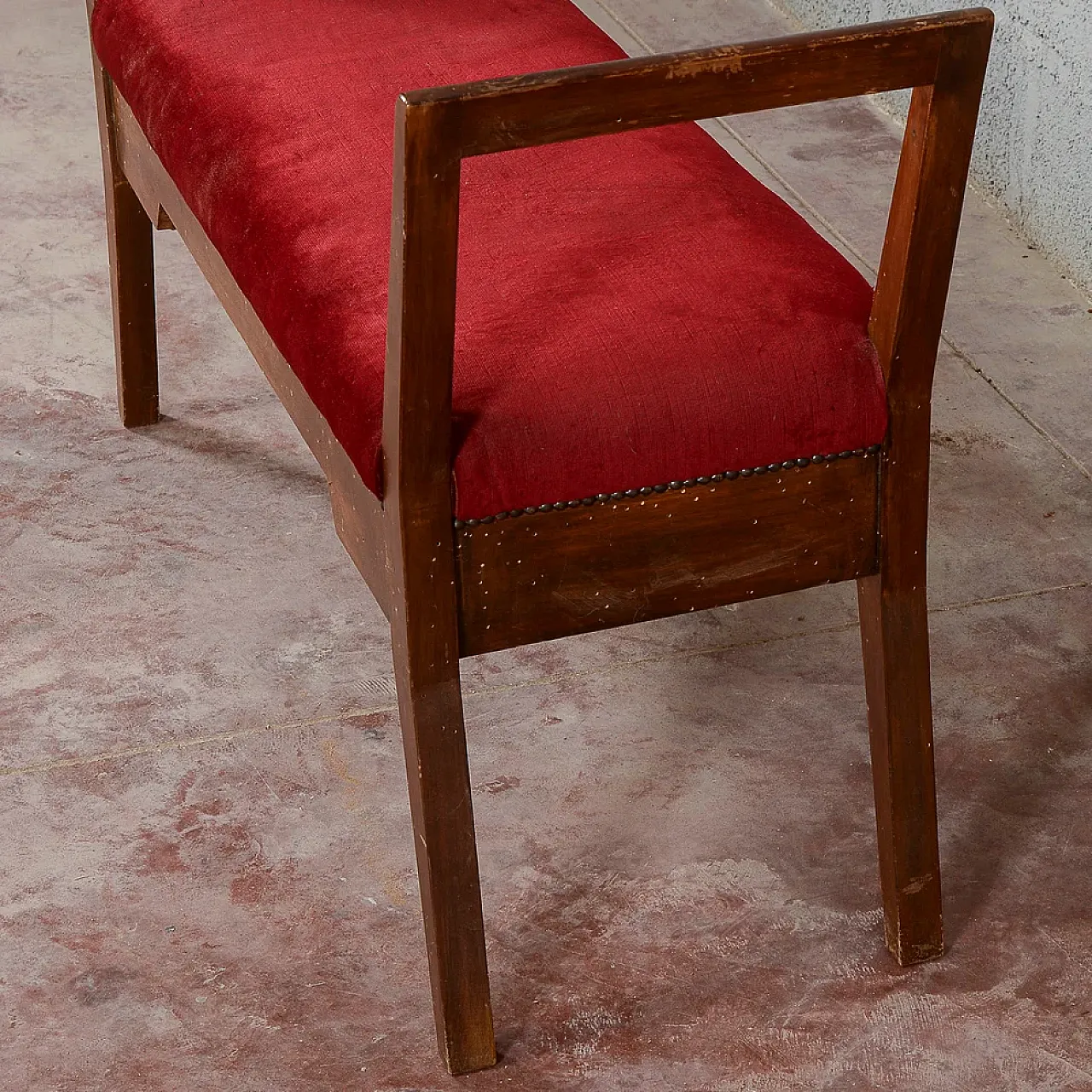 Small covered wooden bench, 20th century 7
