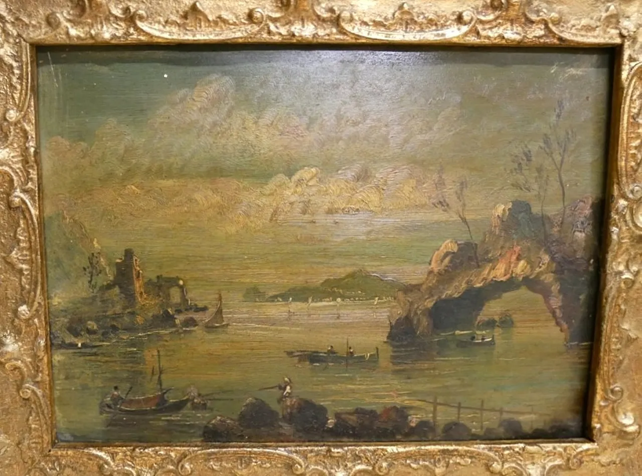 Paesaggio marino Dipinto ad olio, '800 10