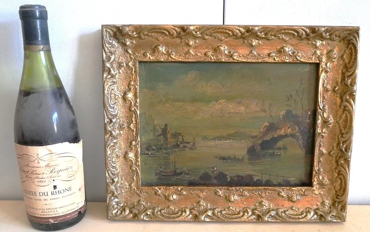 Paesaggio marino Dipinto ad olio, '800 12