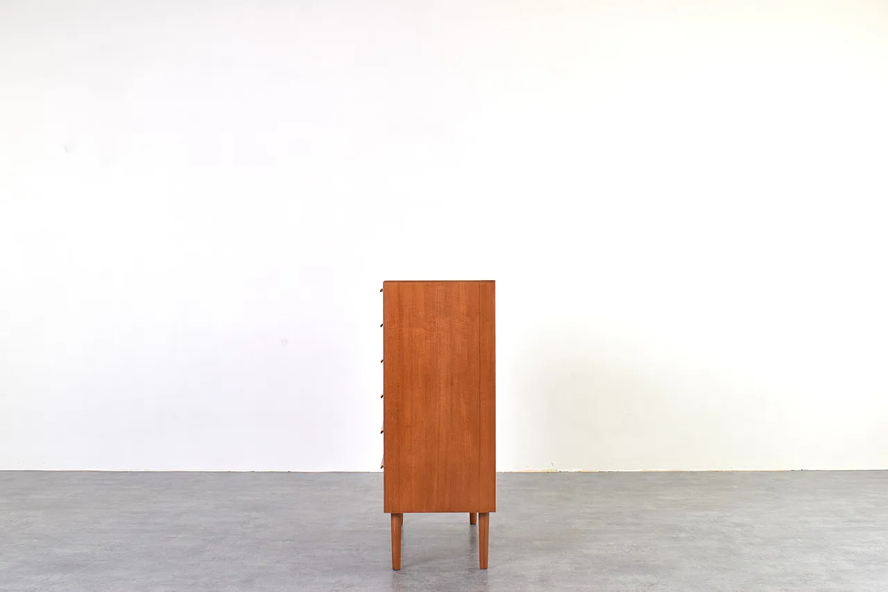 Cassettiera Mid-Century Op-Art in teak dipinta a mano, anni '60. 5