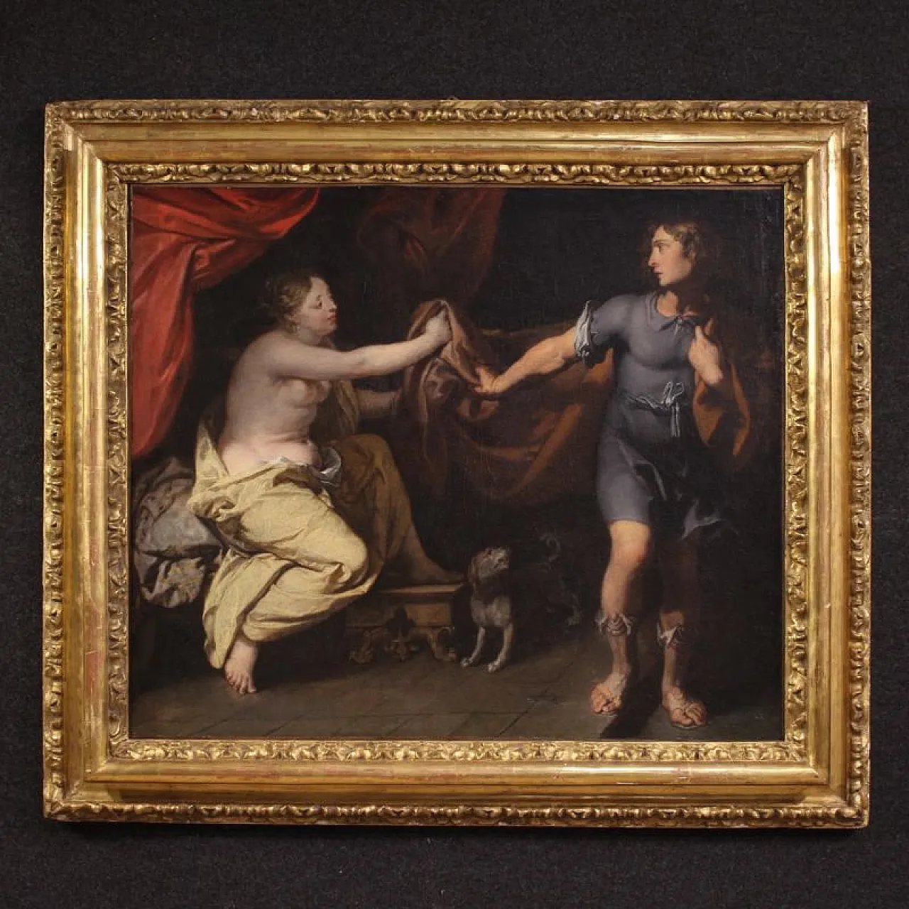 French painting, Joseph and his wife Putiphar, 17th century 1