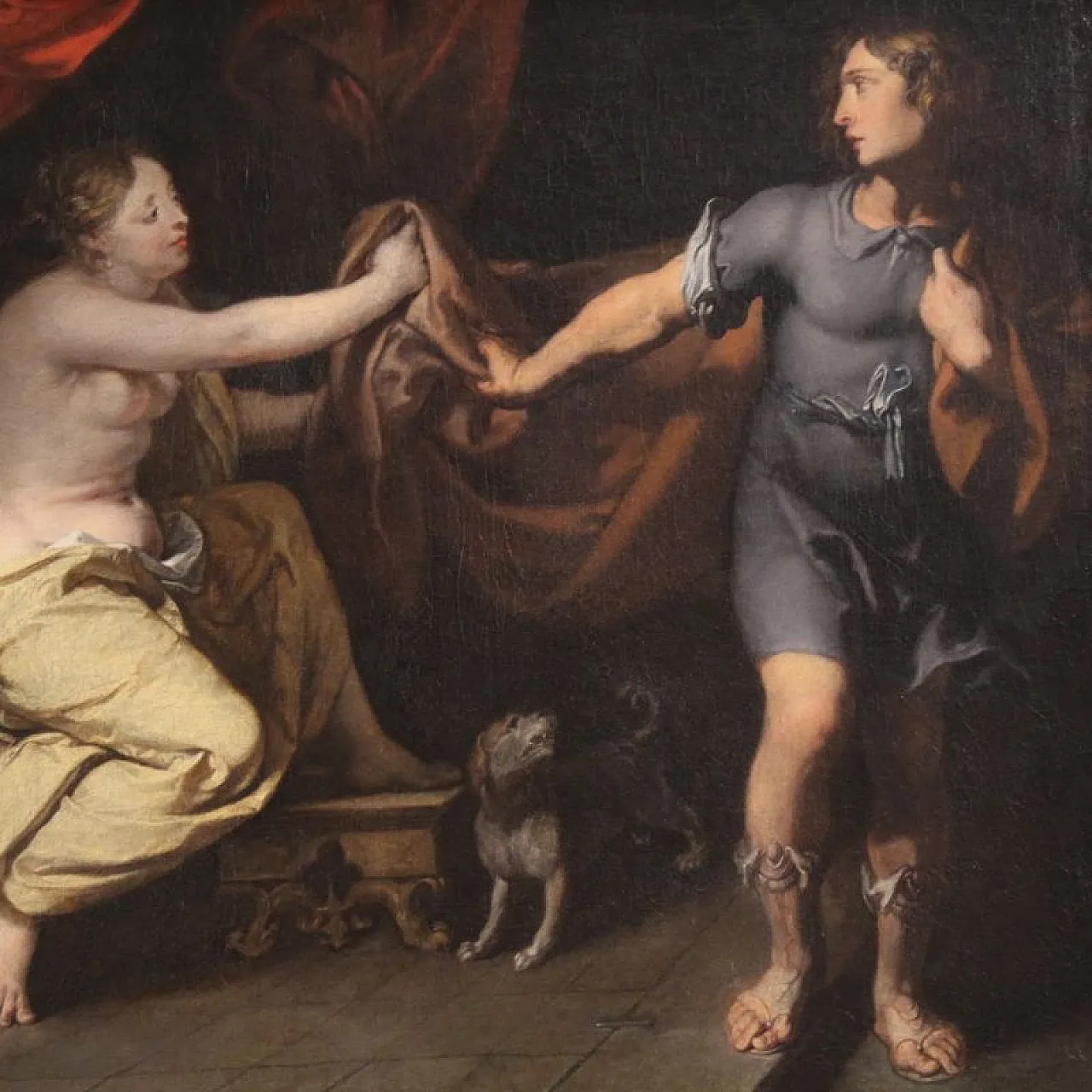 French painting, Joseph and his wife Putiphar, 17th century 3