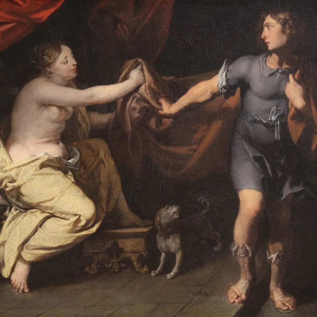 French painting, Joseph and his wife Putiphar, 17th century 8