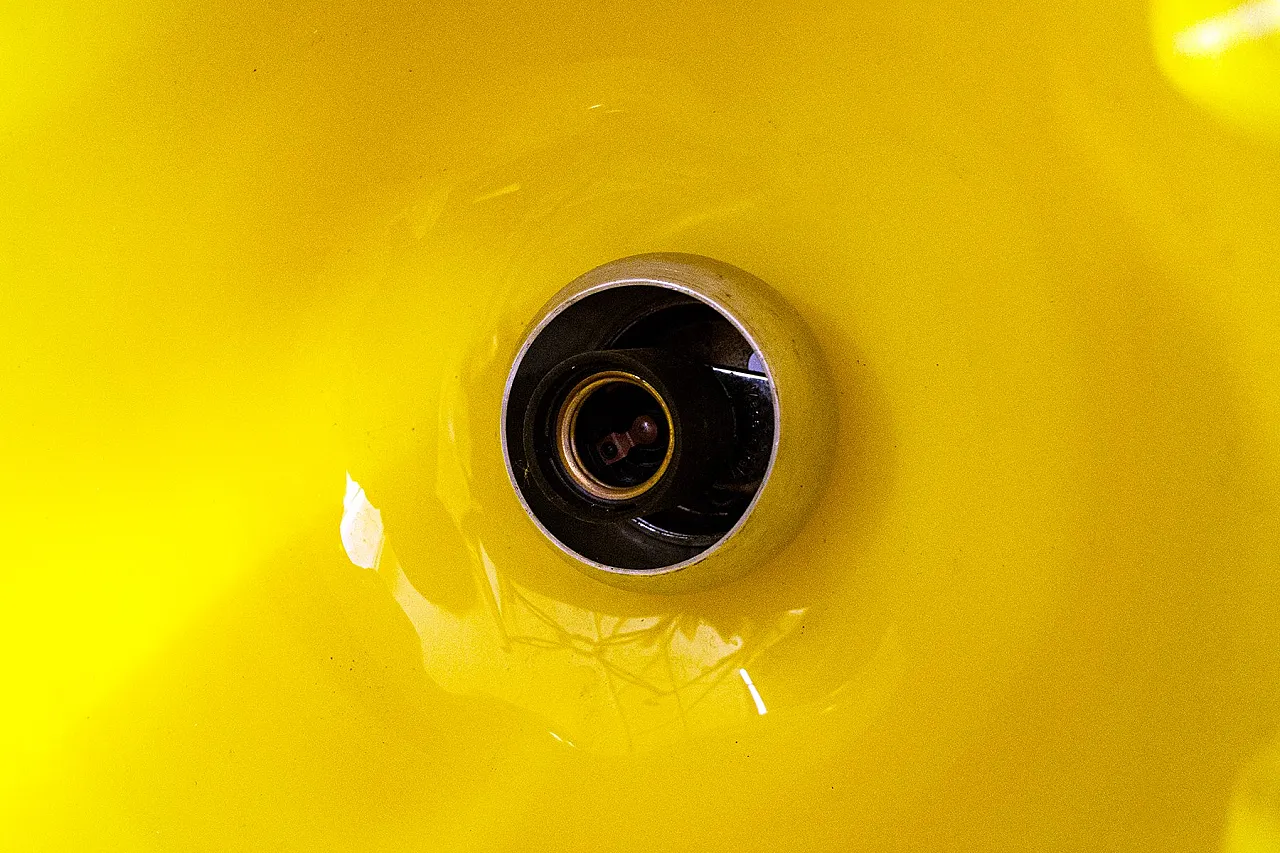 Yellow Murano glass floral pendant light from Leucos, 1970s 6
