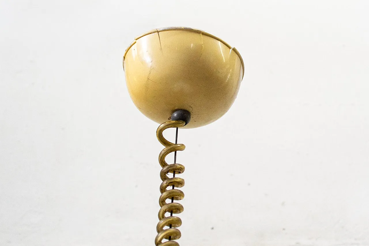Yellow Murano glass floral pendant light from Leucos, 1970s 7