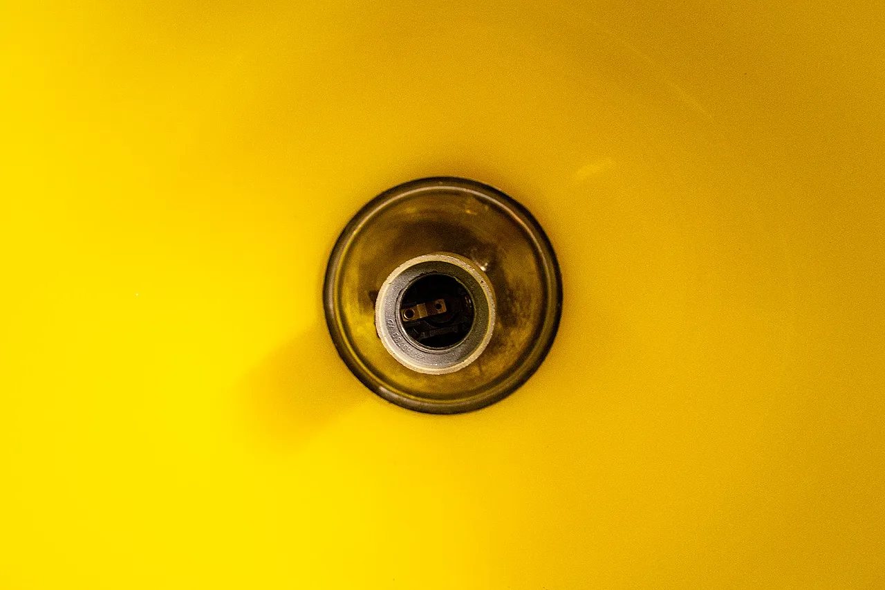Yellow Murano glass floral pendant light from Leucos, 1970s 8