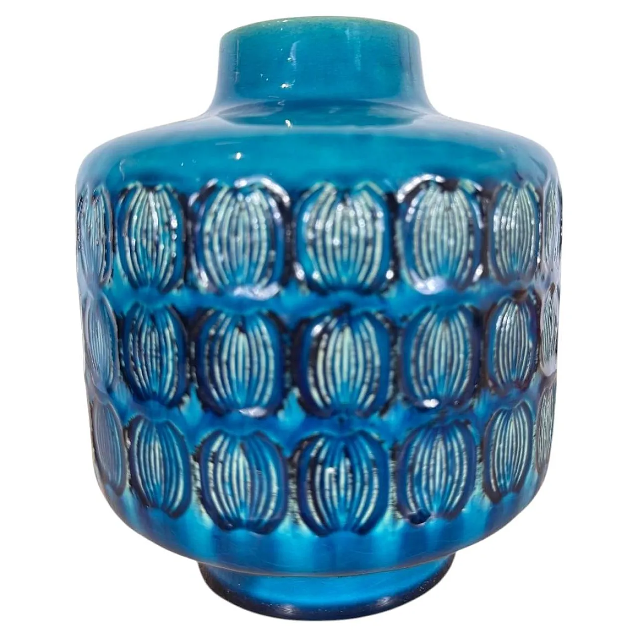 Turquoise glazed ceramic vase, 1970s 1