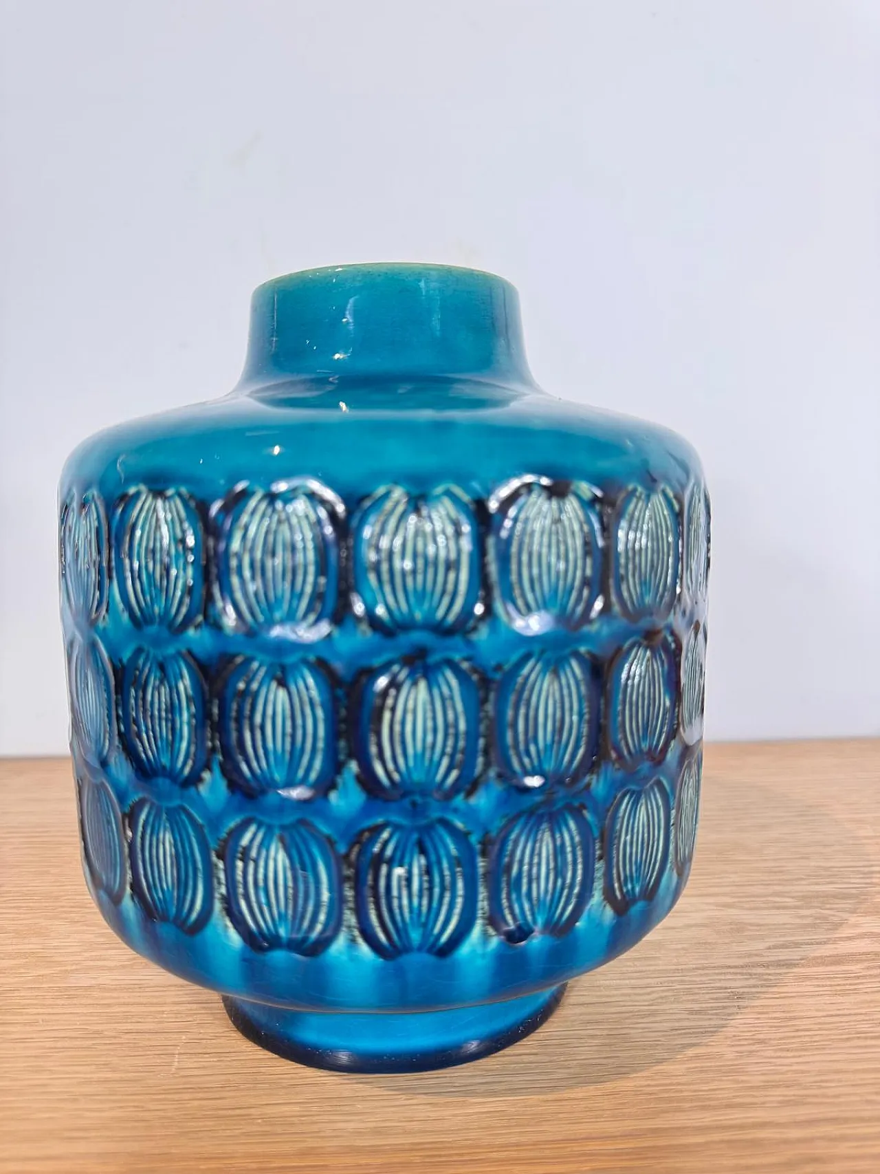 Turquoise glazed ceramic vase, 1970s 2