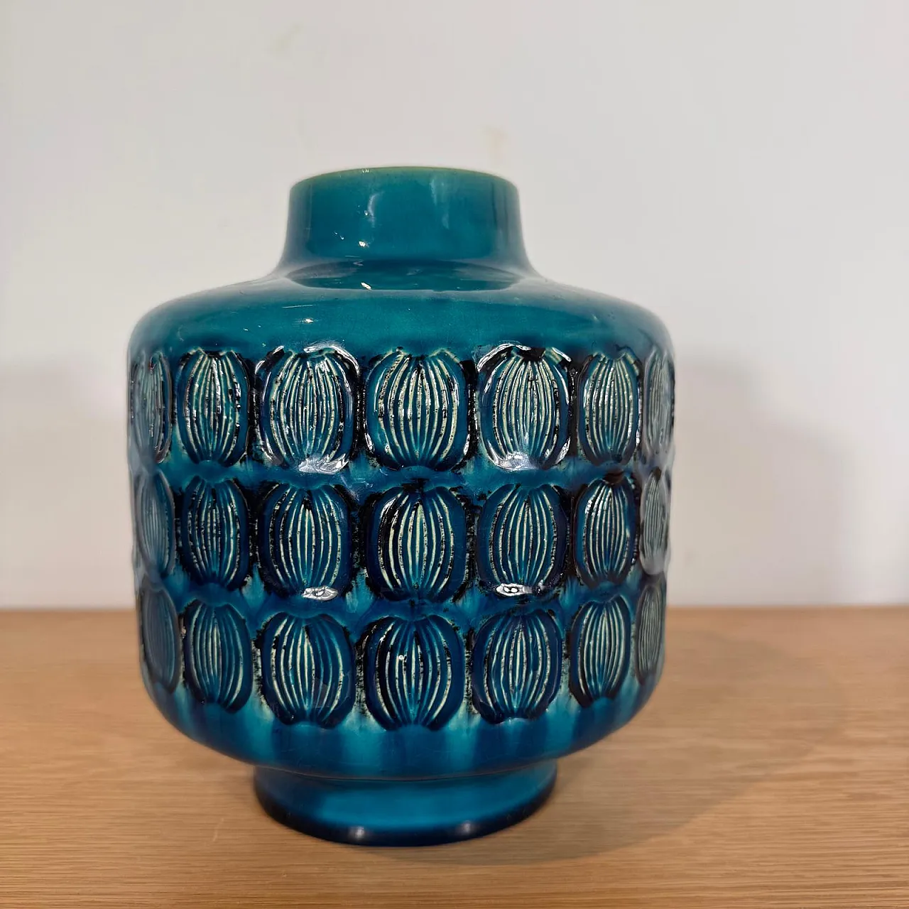 Turquoise glazed ceramic vase, 1970s 3