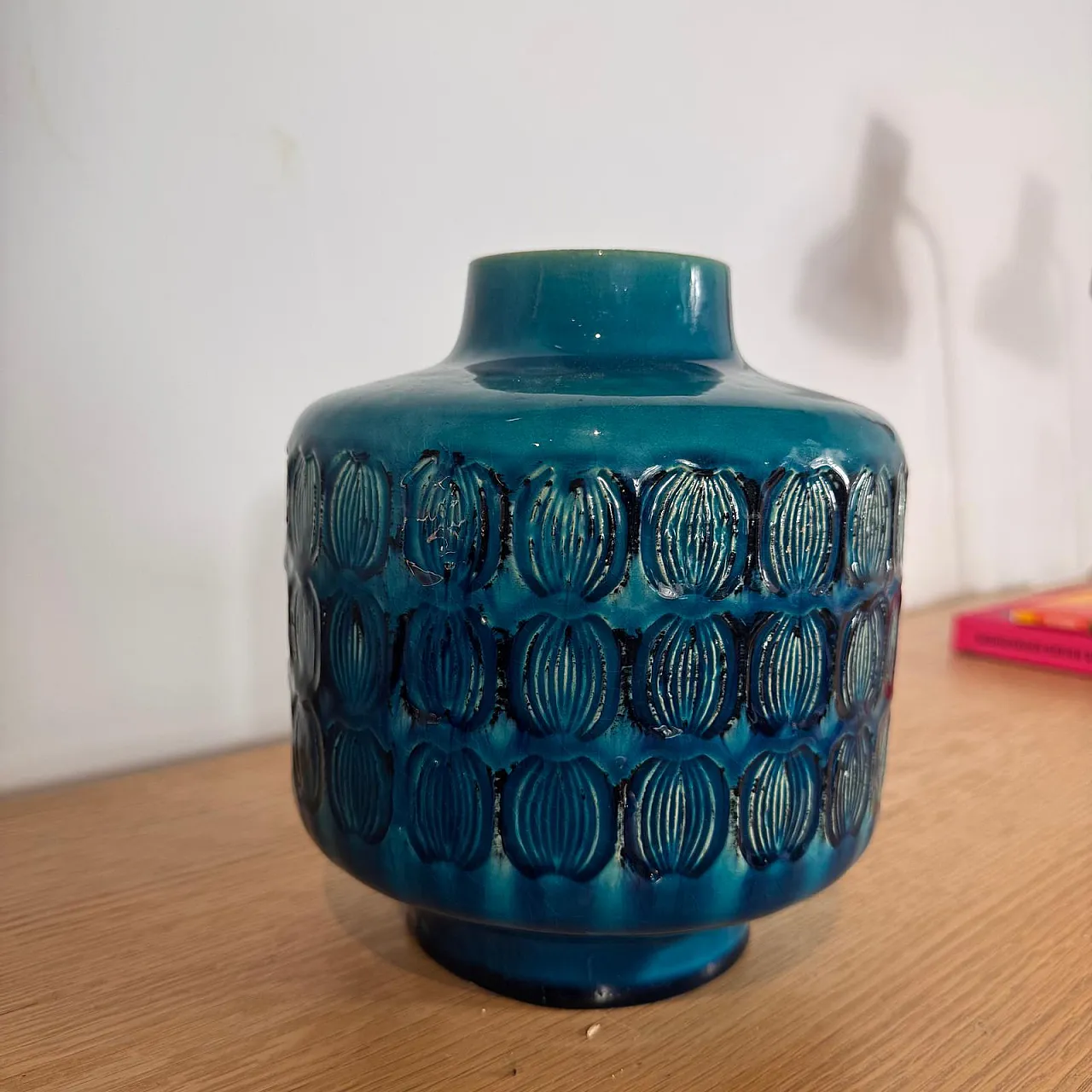 Turquoise glazed ceramic vase, 1970s 6