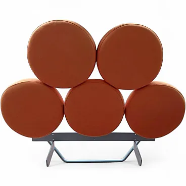 Single bed with sculptural Marshmallow headboard, 1980s
