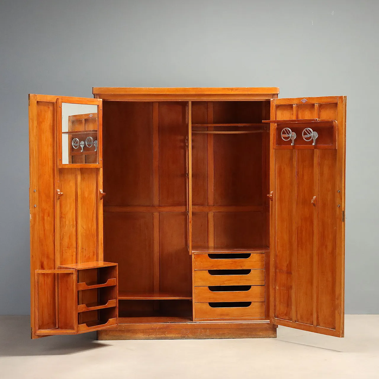 Wardrobe in cherry wood, 1940s 4