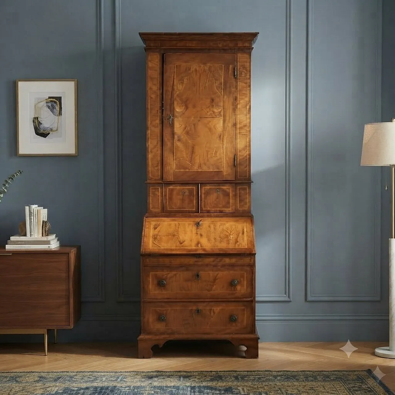 Trumeau in walnut and walnut briar, 18th century 2