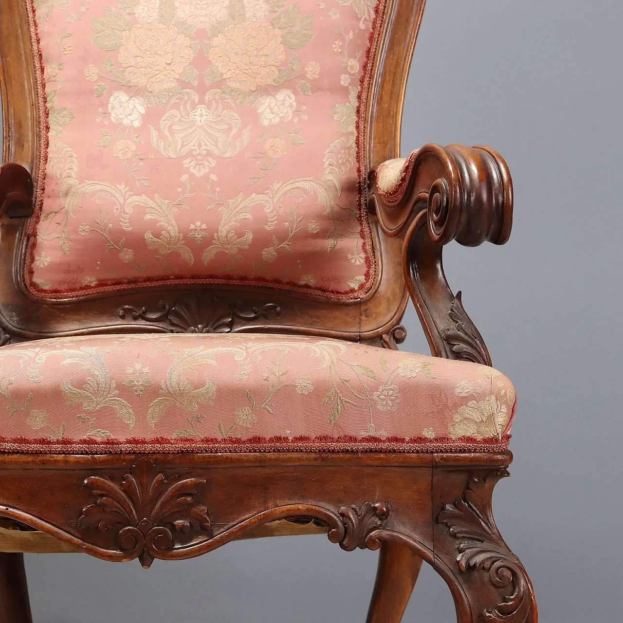 Pair of Louis Philippe armchairs in walnut, 19th century 6