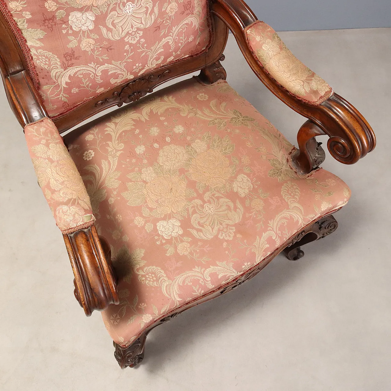Pair of Louis Philippe armchairs in walnut, 19th century 8